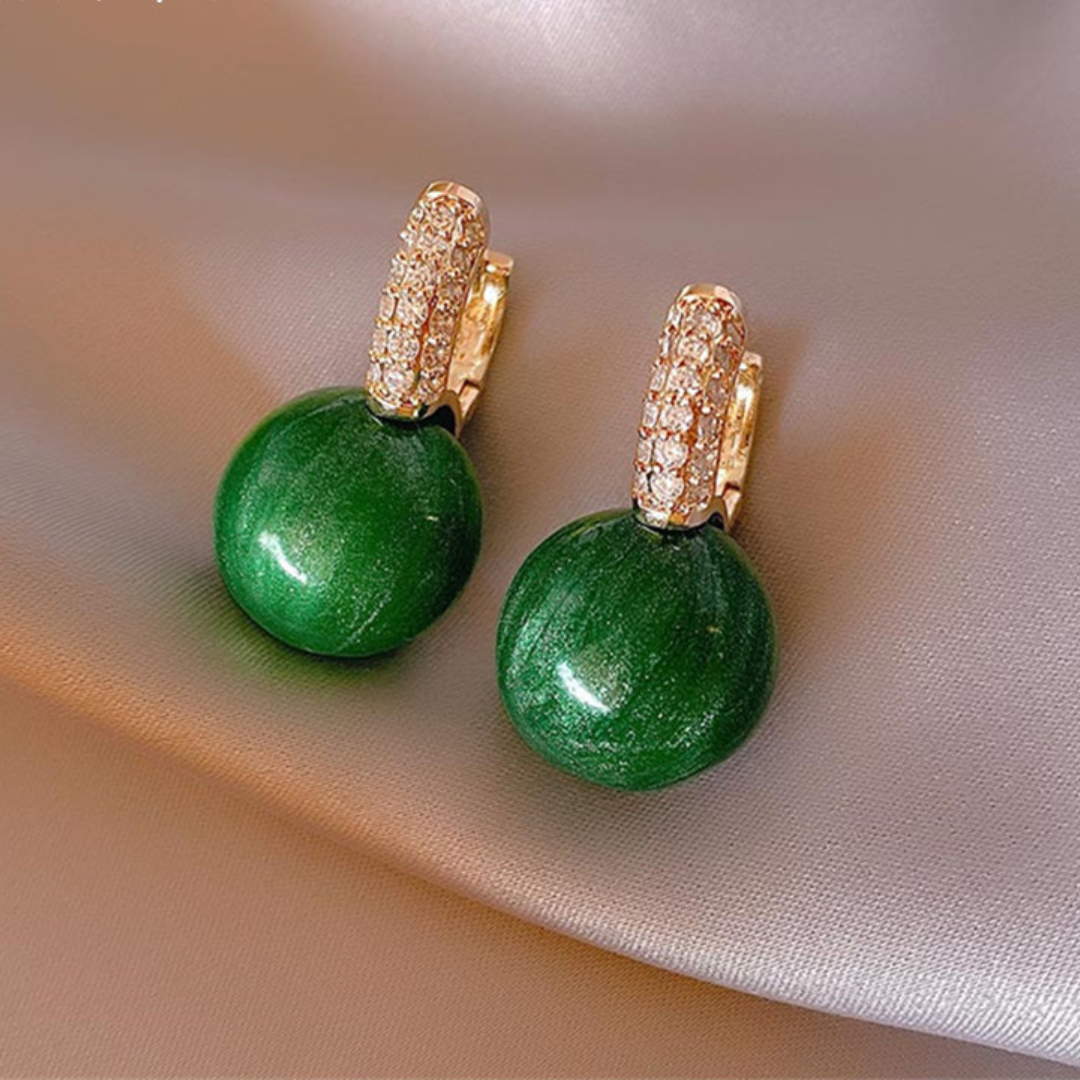 18K Gold Plated Special Edition Earrings with Natural Stone
