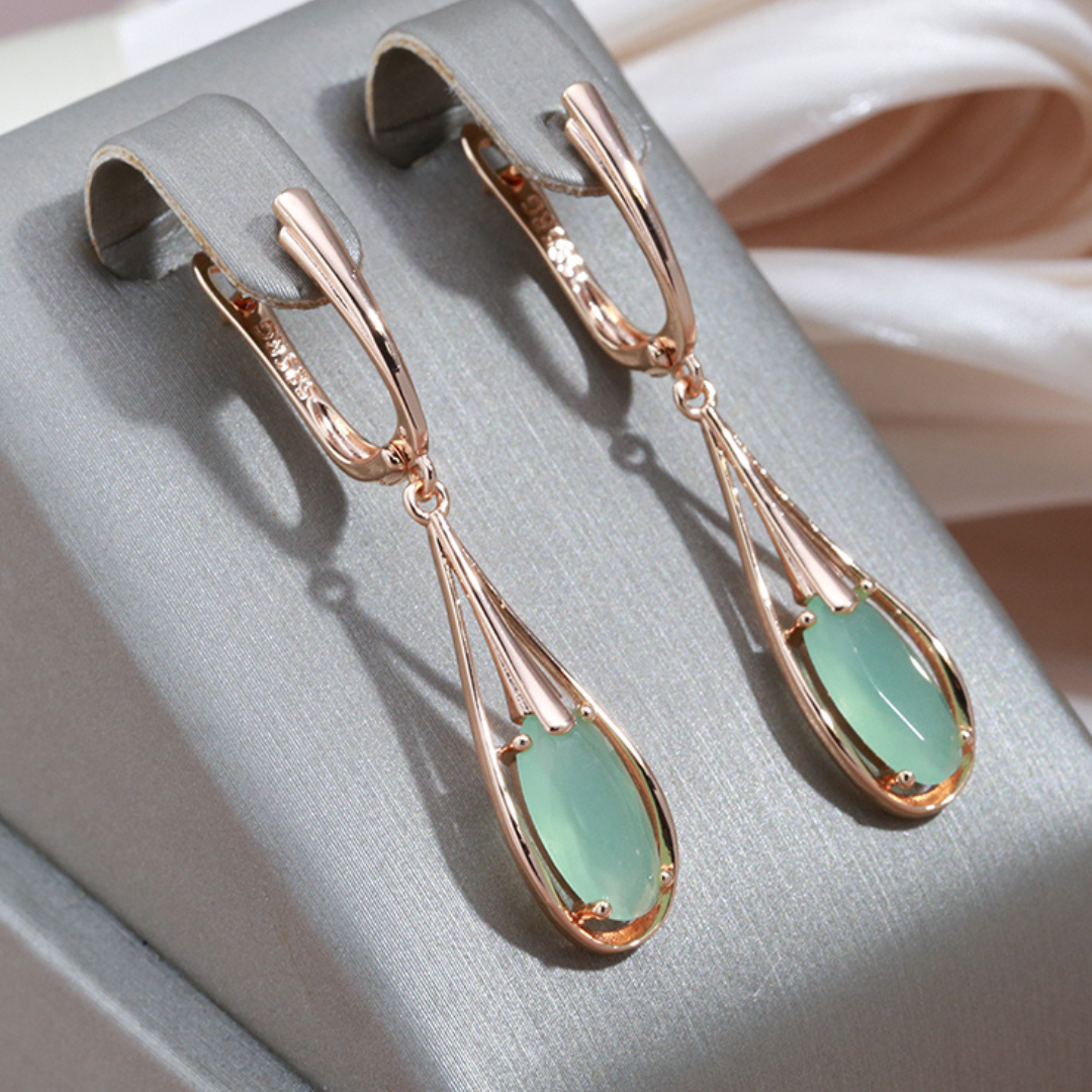 18K Rose Gold Special Edition Earrings with Natural Stone