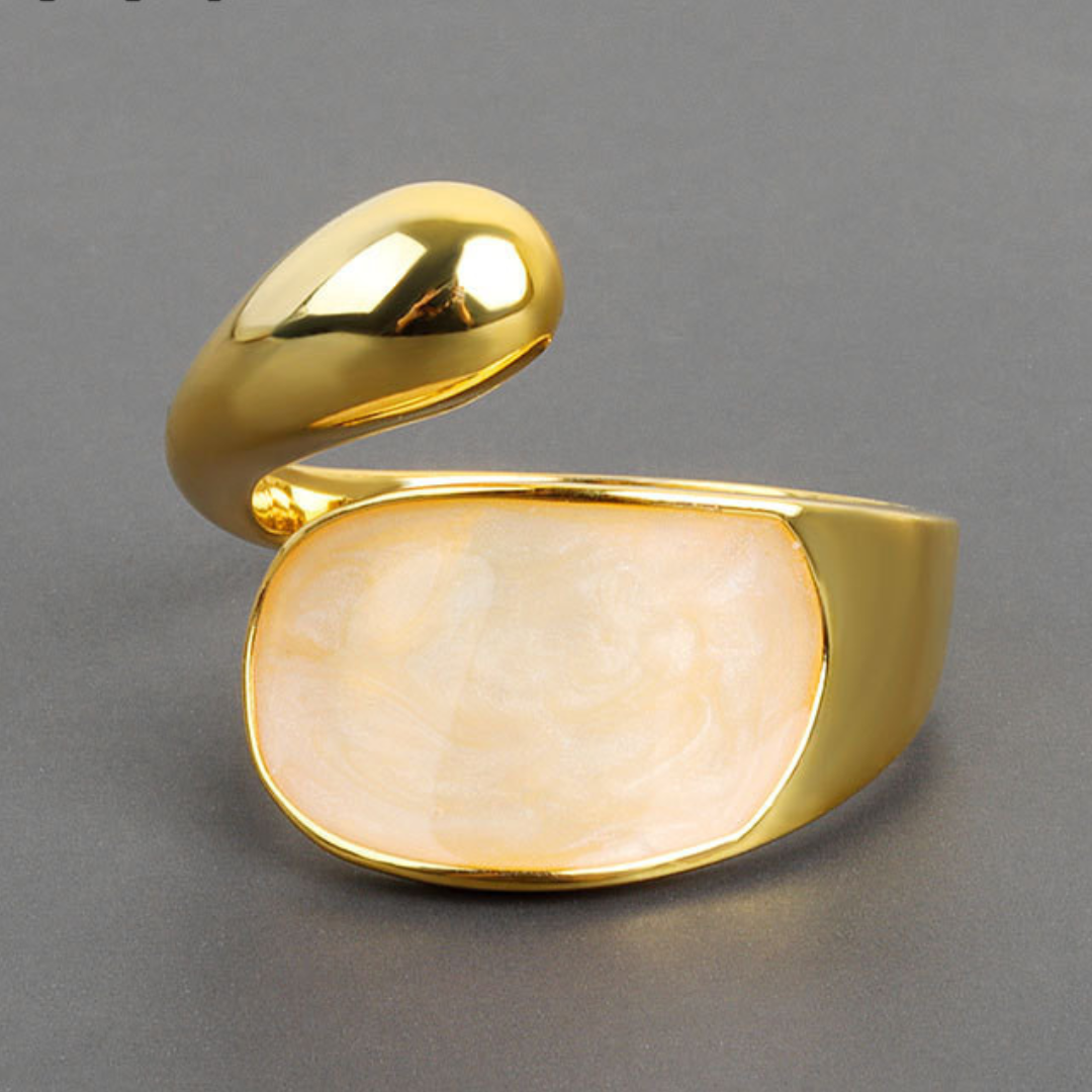 18K Gold Plated adjustable modernist ring