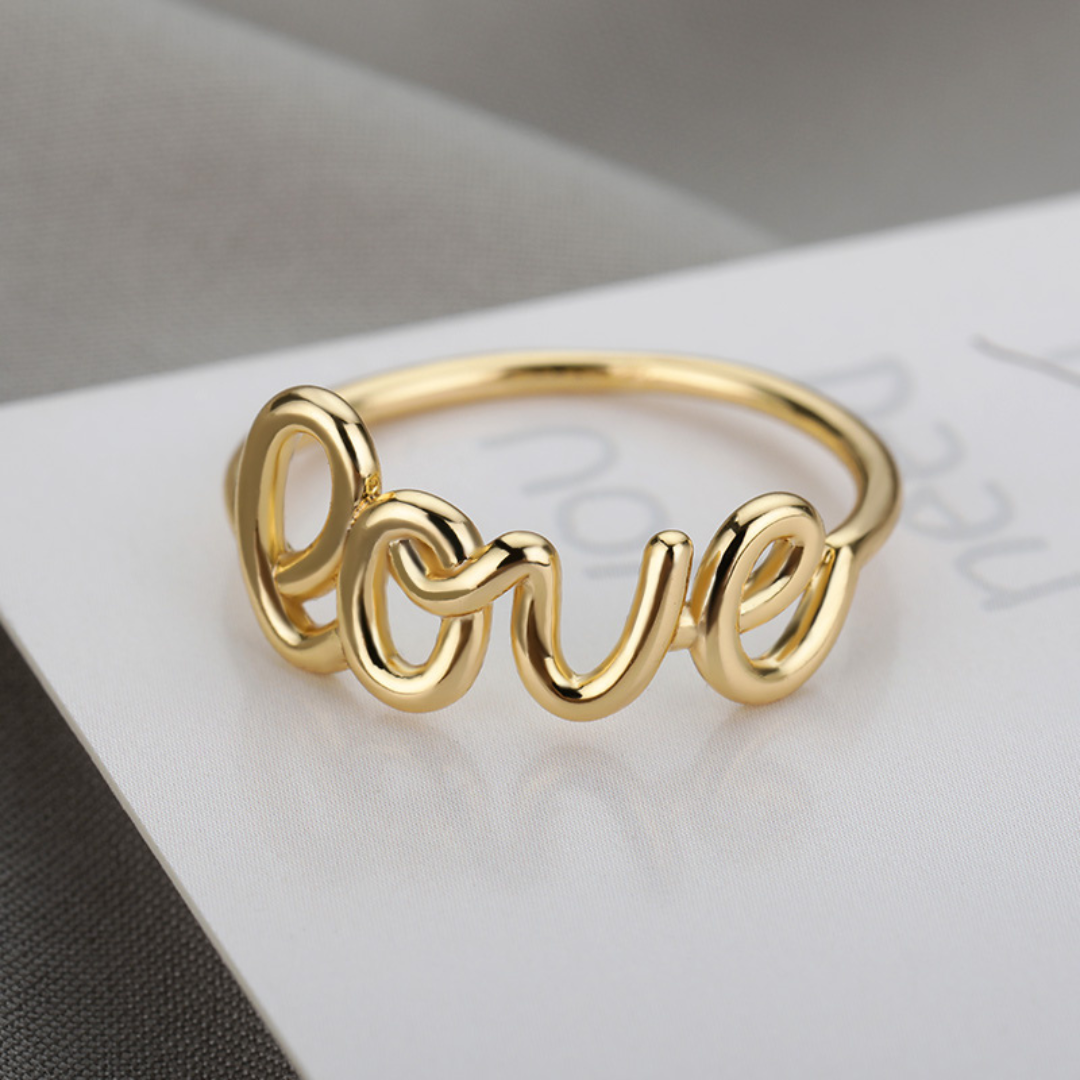 18K Gold Plating LOVE Ring