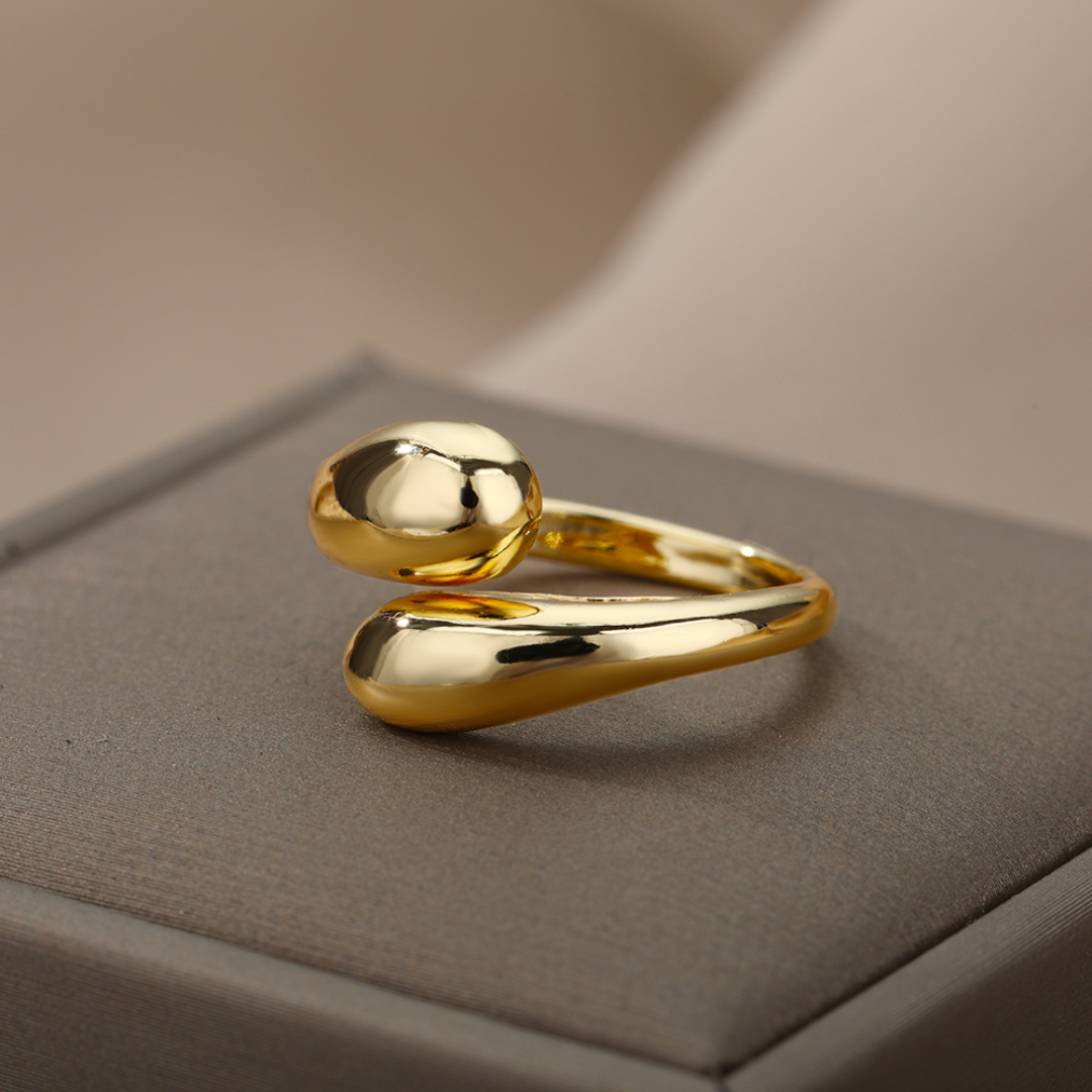 18K Gold Plated adjustable ring with a fine design
