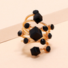 Adjustable 18K Gold Plated ring with coloured zirconia stones