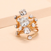 Adjustable 18K Gold Plated ring with coloured zirconia stones