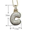 18K Gold Plated Initials Necklace with Rhinestones