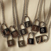 18K Gold Plated Padlock Initials Necklace