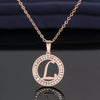 18K Gold/Rose Plated and 925 Silver Crystal Rhinestone Initials Letter Necklaces