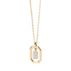 18K Gold Plated Fine Initial Necklace with rectangular rhinestones