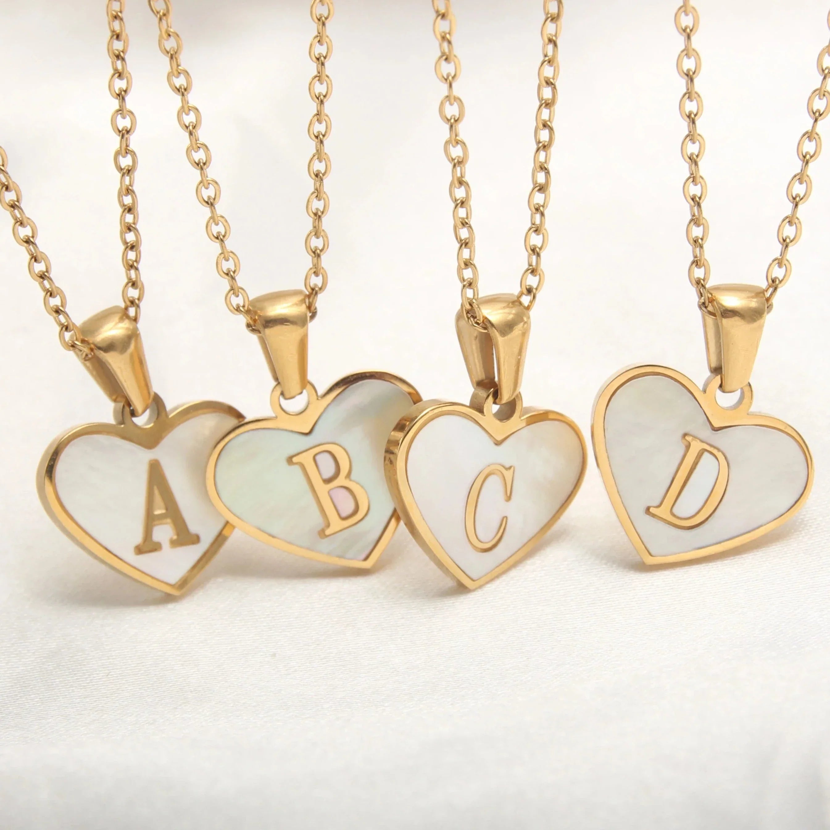 18K Gold Plated Loving Heart Initial Necklace