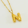 18K Gold Plated Lightweight Balloon Bubble Initial letter Necklace