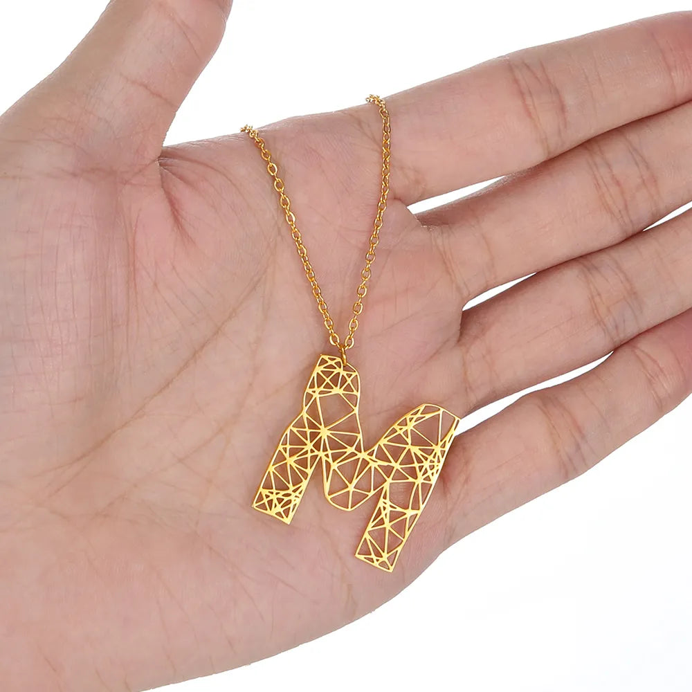18K Gold Plated Minimalist Design Initial Necklace