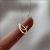 18K Gold Plated Elegant Heart Initial Necklace
