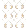 18K Gold Plated Initial Letter Necklace with Shiny Stones