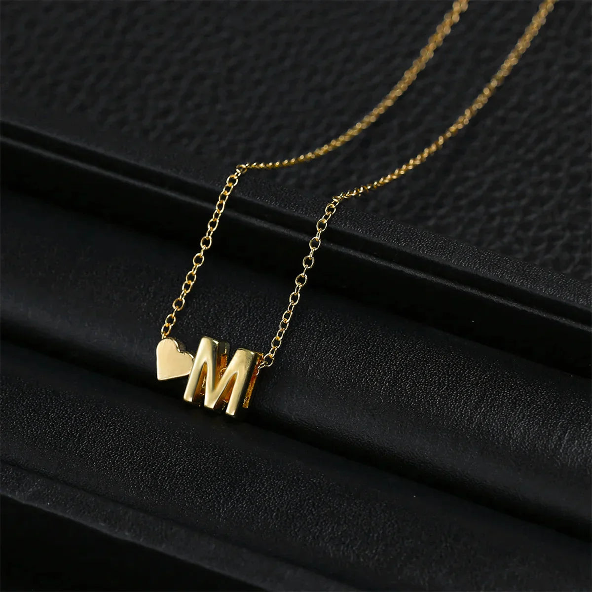 18K Gold Plated Fashion Tiny Heart Dainty Initial Necklace