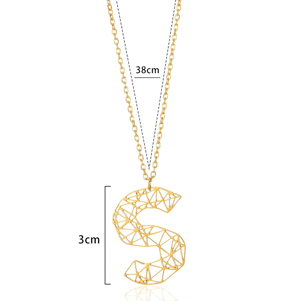 18K Gold Plated Minimalist Design Initial Necklace