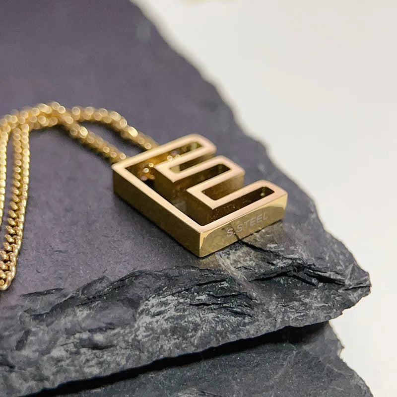 18K Gold Plated Initial Necklace with unique letters