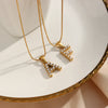 Small Natural Pearls Initial Necklace in 18K Gold Plating