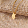 18K Gold Plated Tiny Square Initial Letter Necklace