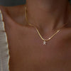 18K Gold Plated Small Shiny Initials Necklace with FREE Snake Chain Included