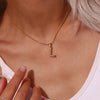 Tiny Natural Pearls Initial Necklace in 18K Gold Plating