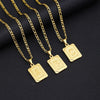 18K Gold Plated Rectangular Medallion Initial Necklace