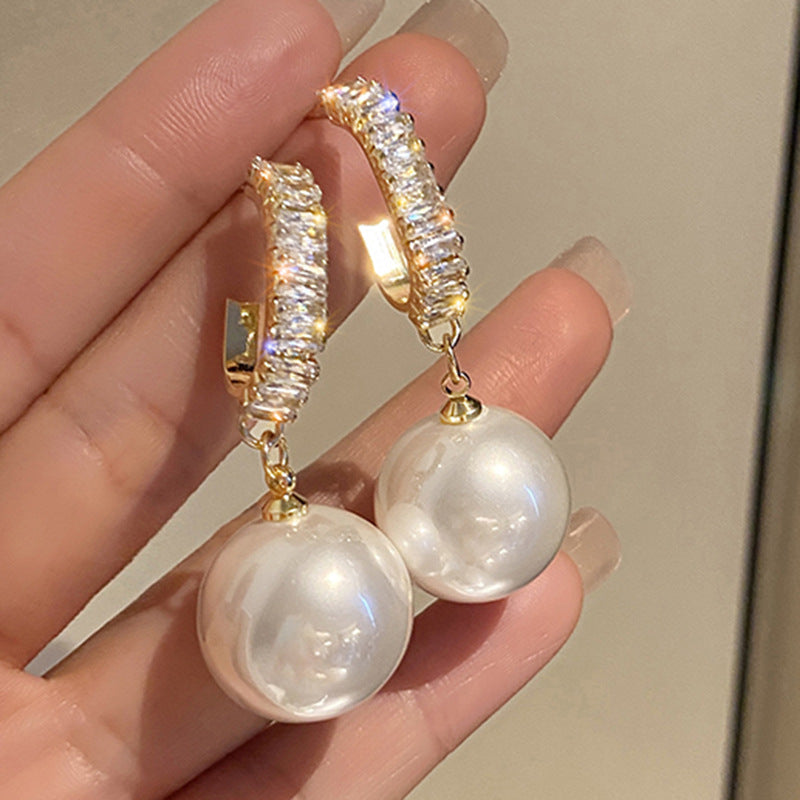 18K Gold Plated Handmade Natural Pearl Dangle Earrings